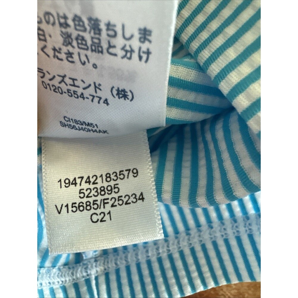 Lands End Women's Swim Tee Rash Guard UPF 50 Size XS Striped Colorblock - Picture 8 of 9